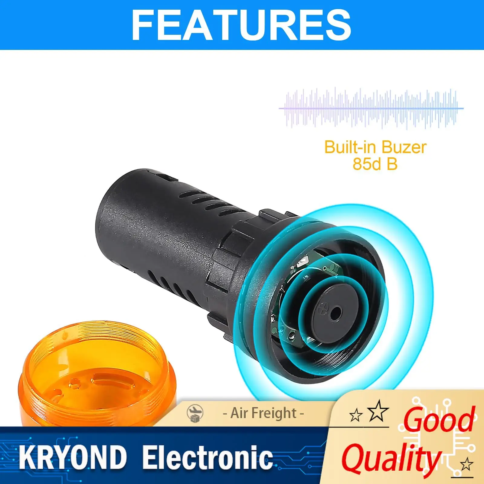 1PC 22mm Flash Signaal Licht Rode LED Actieve Zoemer Piepalarm Indicator Groen Geel AC 12V 24V 110V 220V Paneel Diameter