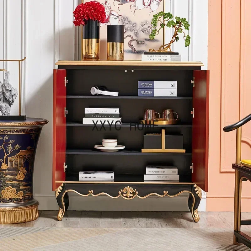 One-Piece Hallway Shoe Cabinet French High-End Sideboard Cabinet