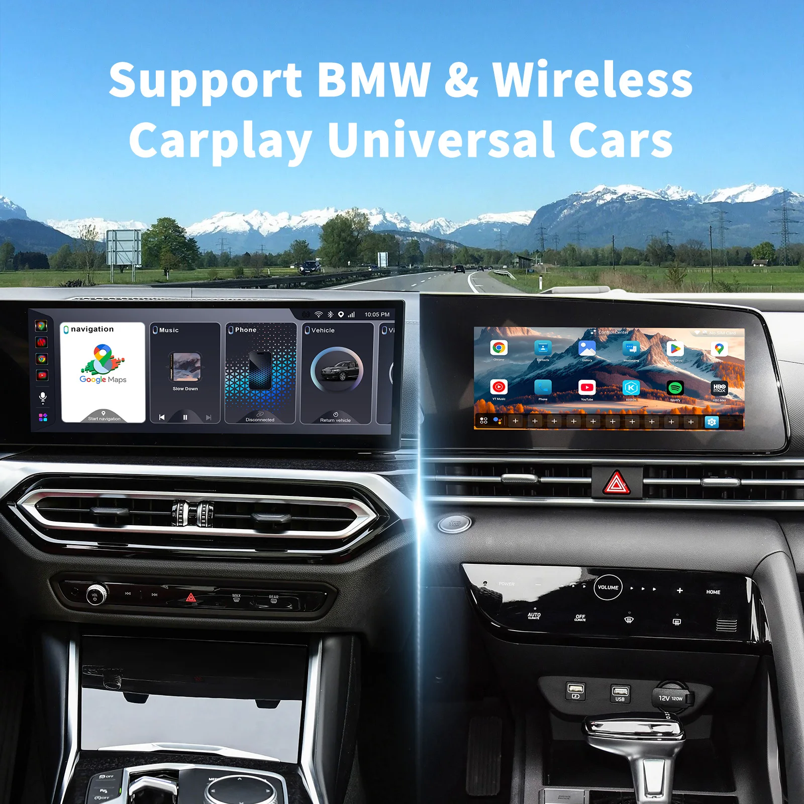 iHeylinkit BW550M Smart Ai Box Android13.0 QCM6125 Wireless CarPlay Adapter Android Auto Unterstützung Google Play Videospiel Software