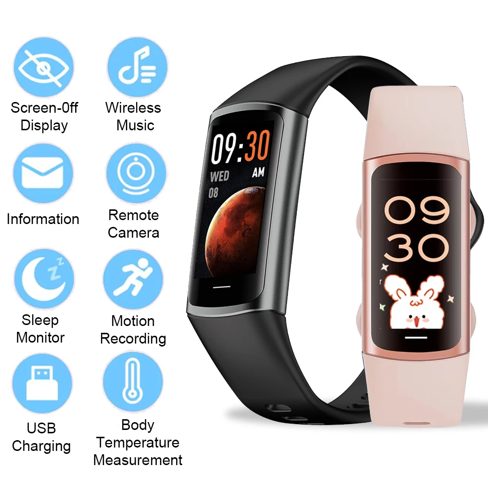 

2025 Sport Smart Bracelet Fitness Tracker for Man Women Band Waterproof Connected Tracker Smartwatch for Xiaomi Huawei