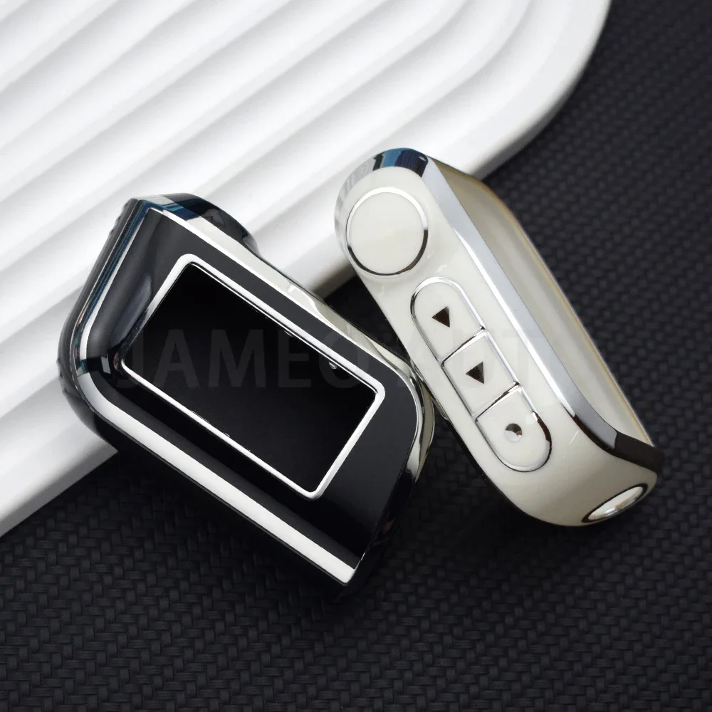 ل Starline A93 A63 النسخة الروسية اتجاهين إنذار سيارة LCD تحكم عن بعد بولي TPU حافظة مفاتيح السيارة غطاء قذيفة فوب المفاتيح