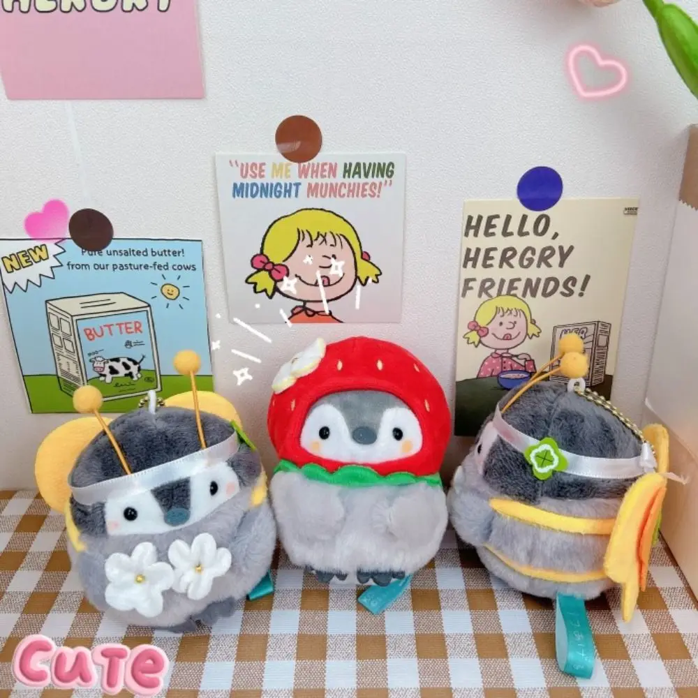 Cute Cartoon Penguin Keychain Lucky Koi Little Duck Animal Penguin Stuffed Toys Bread Bee Adorkable Penguin Pendant Couple