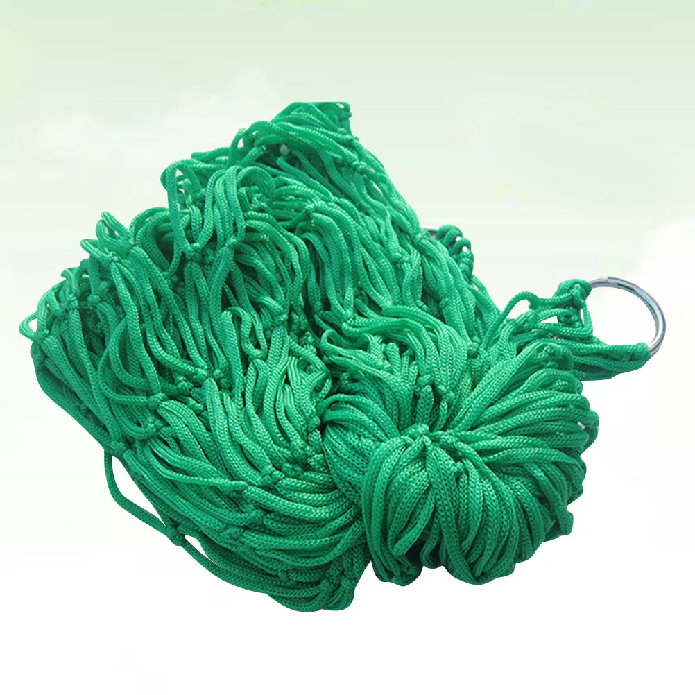 Premium Nylon Rope Mesh Hammock Portable Lightweight Outdoor Leisure Bed for Camping Hiking Picnic Travel Relaxing by Pool Lake