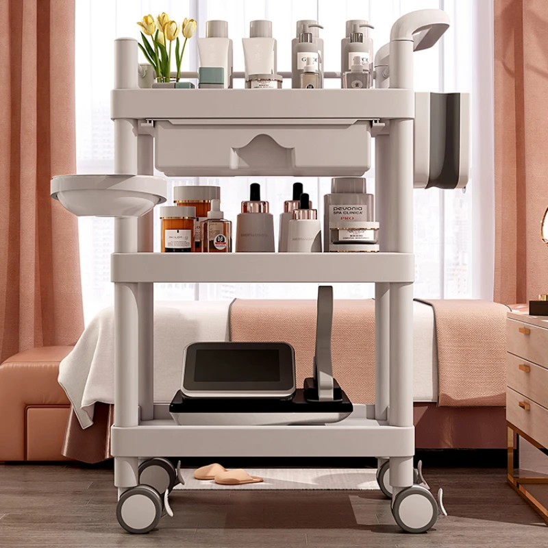 

Hairdressing Suitcase With Wheels Professional Aesthetic Car Beauty Salon Decor Furniture Medical Trolley Portable Cart Circular