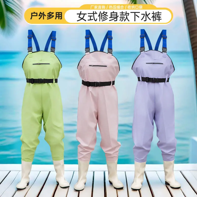 Pantalones de vadeo de una pieza para jugar en el agua, pantalones de lluvia, botas de lluvia, para ir al mar y jugar con el agua