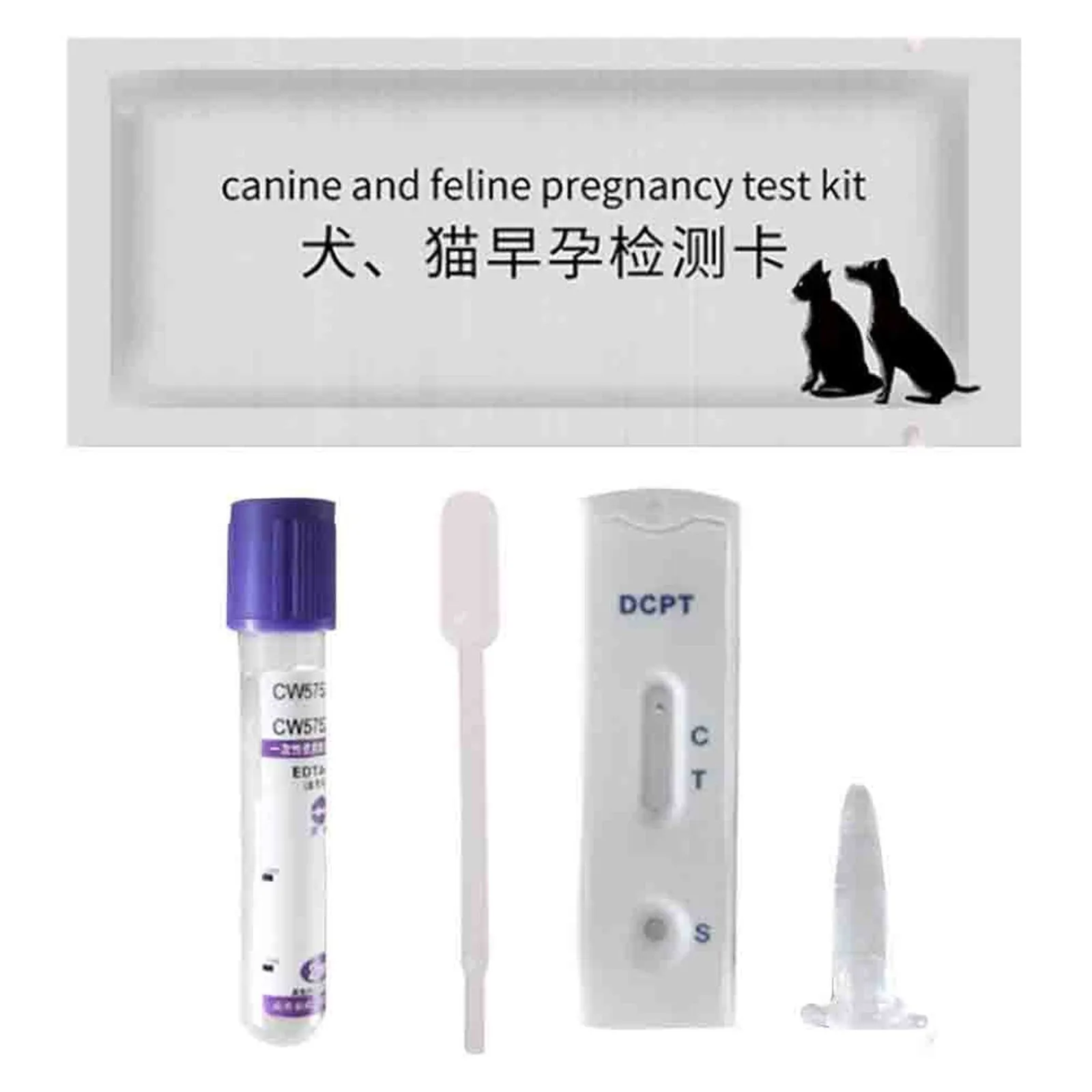 Home Dog Pregnancy Test Kit 15 Minutes Rapid Testing Serum or Venous Blood Test Suitable for All Large, Medium and Small Dogs