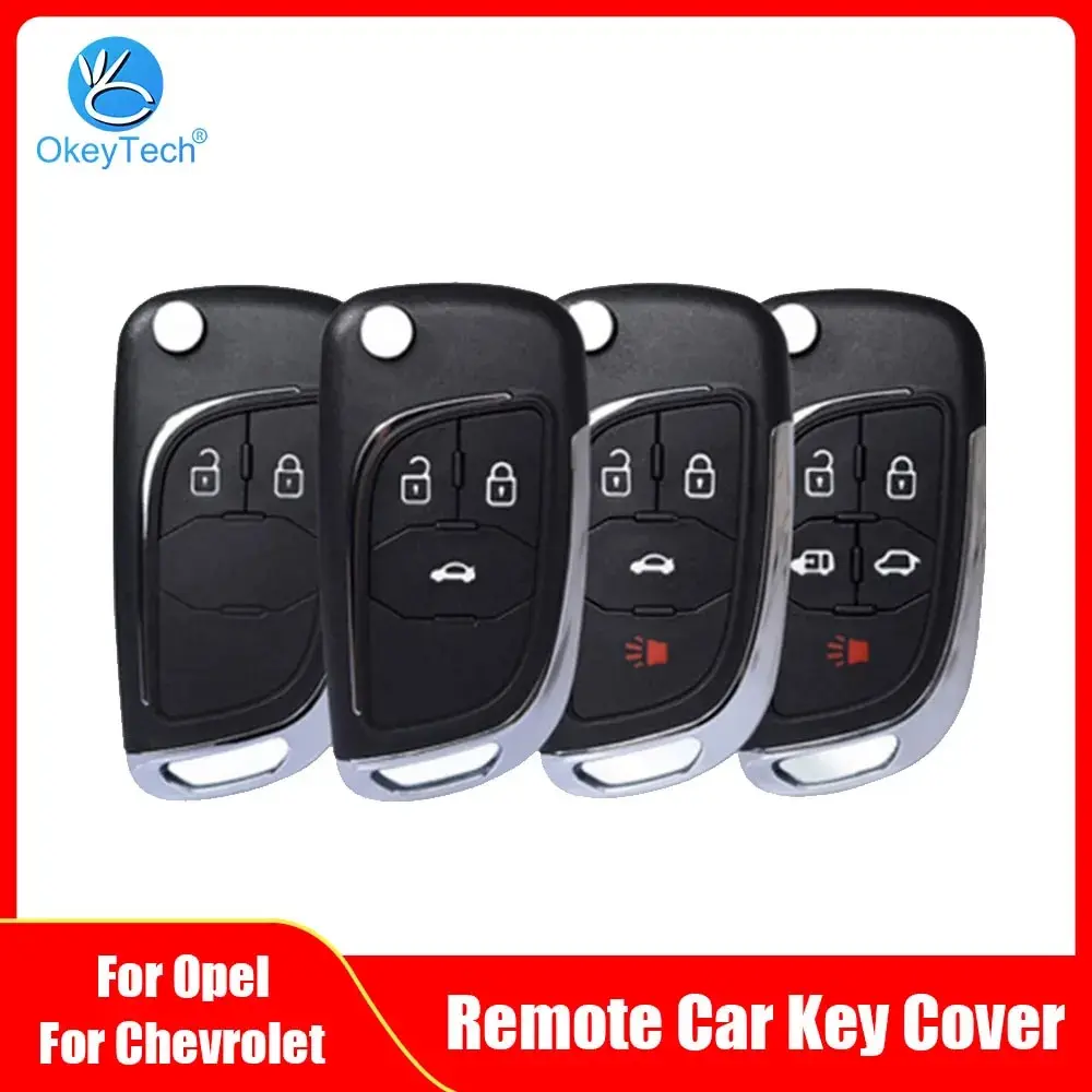 OkeyTech Folding Remote Car Key Shell For Chevrolet Cruze Epica Lova Camaro For Opel Vauxhall Insignia Astra Mokka For Buick