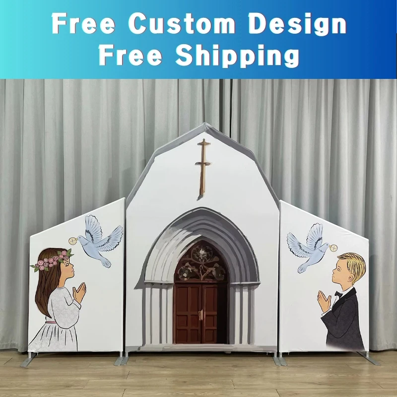 

Aluminium Arch Stand Set of 3 Churches, Peaceful Doves, Customisable for Wedding Backdrops, Baby Birthdays and Photo Booths