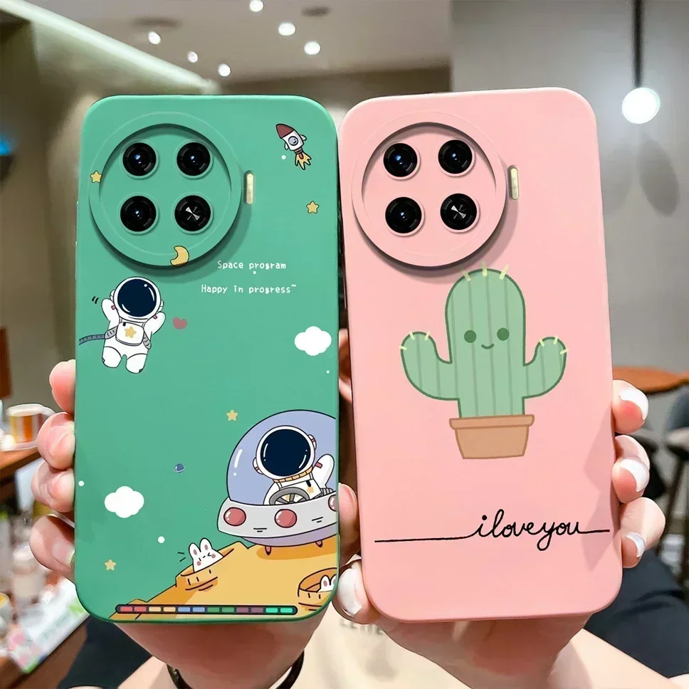 กรณีสําหรับ Tecno Spark 20 Pro PLUS 4G ฝาครอบโทรศัพท์น่ารักนักบินอวกาศซิลิโคนเหลวสําหรับ Tecno Spark20Pro PLUS 4G 4G Fundas