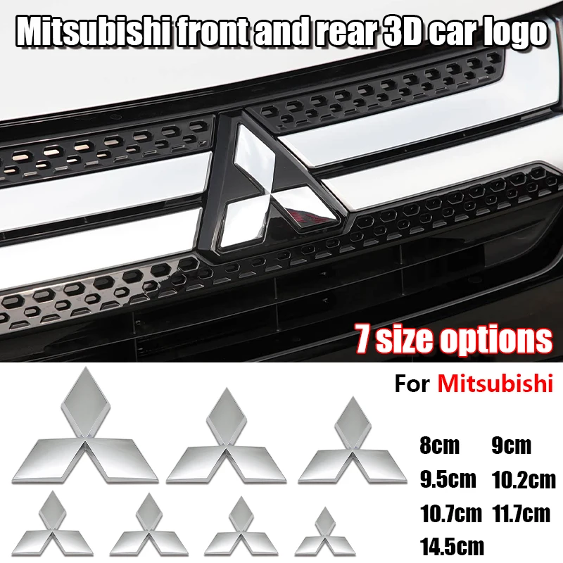 ABS Auto-Frontgrill-Emblem für Mitsubishi Outlander Ralliart Lancer Colt Delica Triton ASX Pajero EVO Heckklappen-Abzeichen Aufkleber