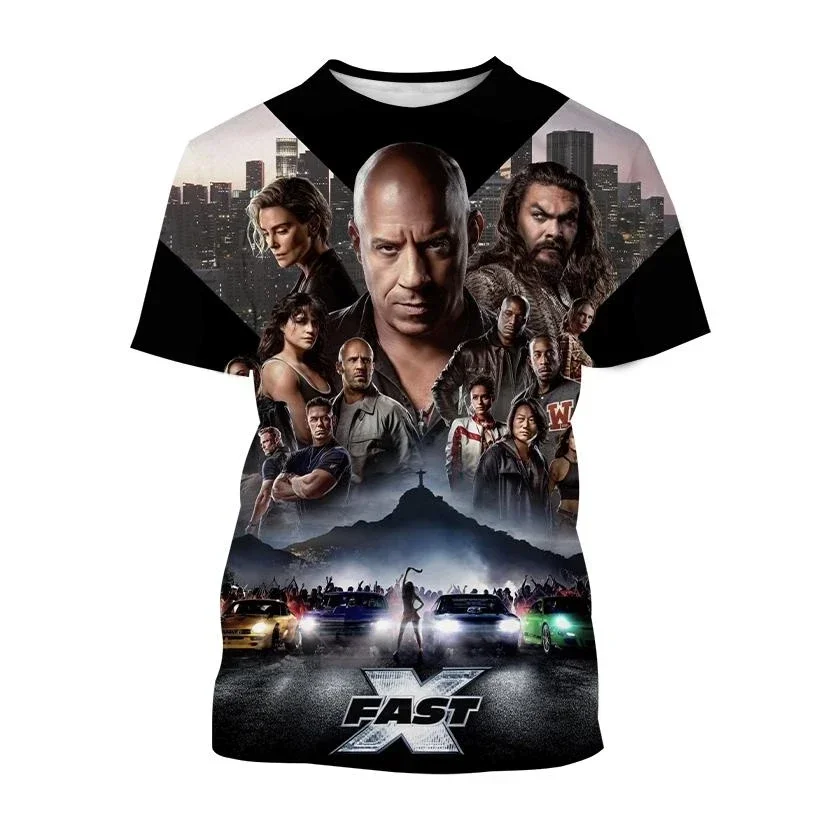 Hot Movie The Fast and Furious 3D Printing T-shirt Summer Personality Unisex Super Cool Street Style Casual Hort Sleeve