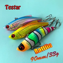 Testar Fishing Lure sinking vib 90mm 33g Long Casting Rattlin Vibration Artificial laser Hard Bait for Pike Bass Pesca Tackle