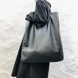 Oversized Tote Casual Leather Bag Soft Genuine Leather Lady commute Shoulder Bag Laptop Weekend Travel Bag 2026 Bolsa Feminina