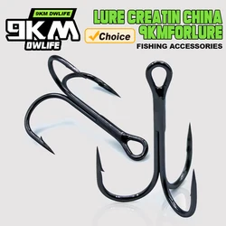9KM Fishing Treble Hooks High Carbon Steel Brabed Sharp Triple Hook Fishing Hooks on Hard Lures Saltwater Fishing Accessories