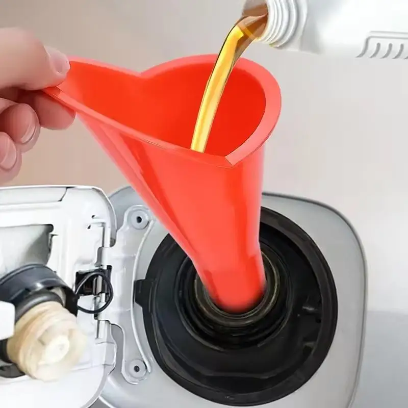 Plastic Long Stem Funnel Universal Car Motorcycle  Oil Filling Tool Black Blue Red Orange Refuel Funnels