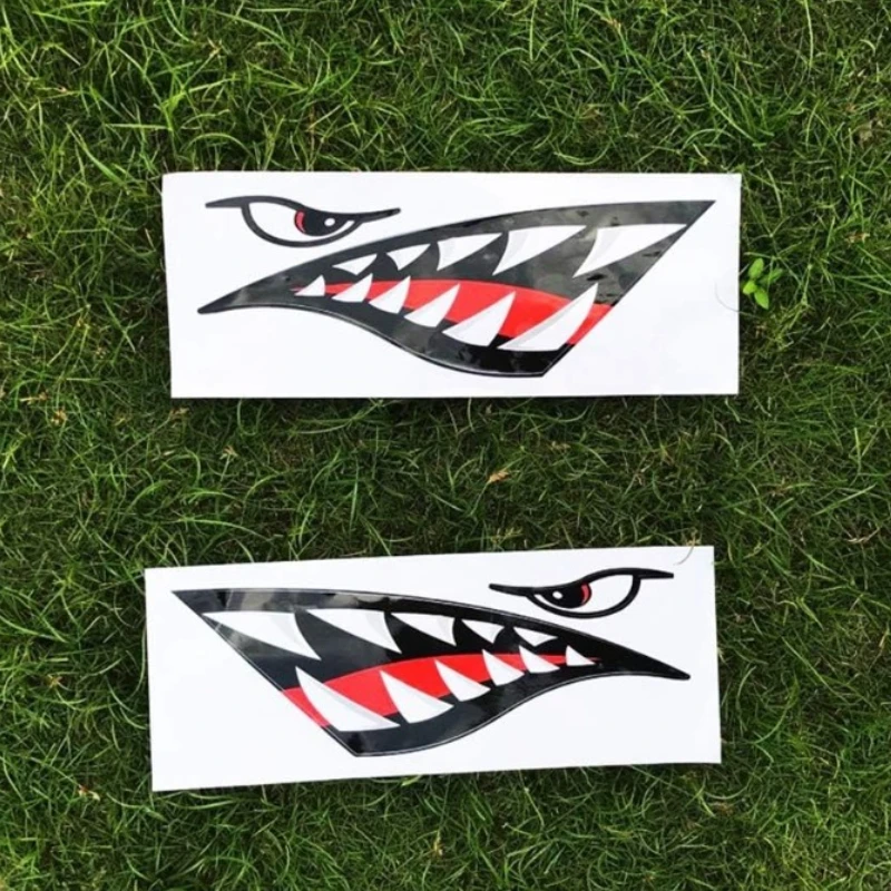 2PCS Shark Teeth Mouth Boat Stickers Waterproof  for DIY Kayak Fishing Canoe Car Truck Sunscreen Vinyl Decals Modification Decor