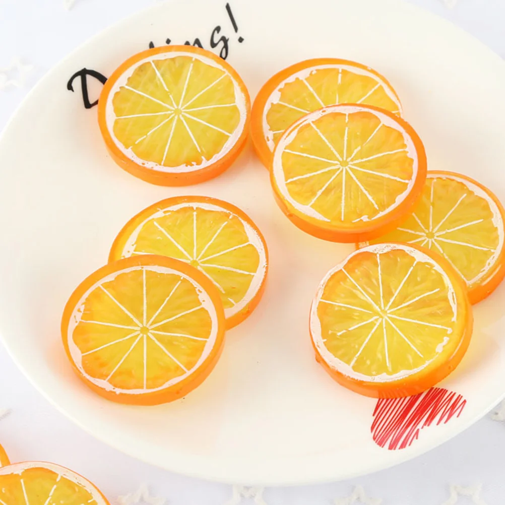 20 Pcs Imitation Lemon Slice Artificial Fruits Model Slices Fake Lemons Limes Plastic