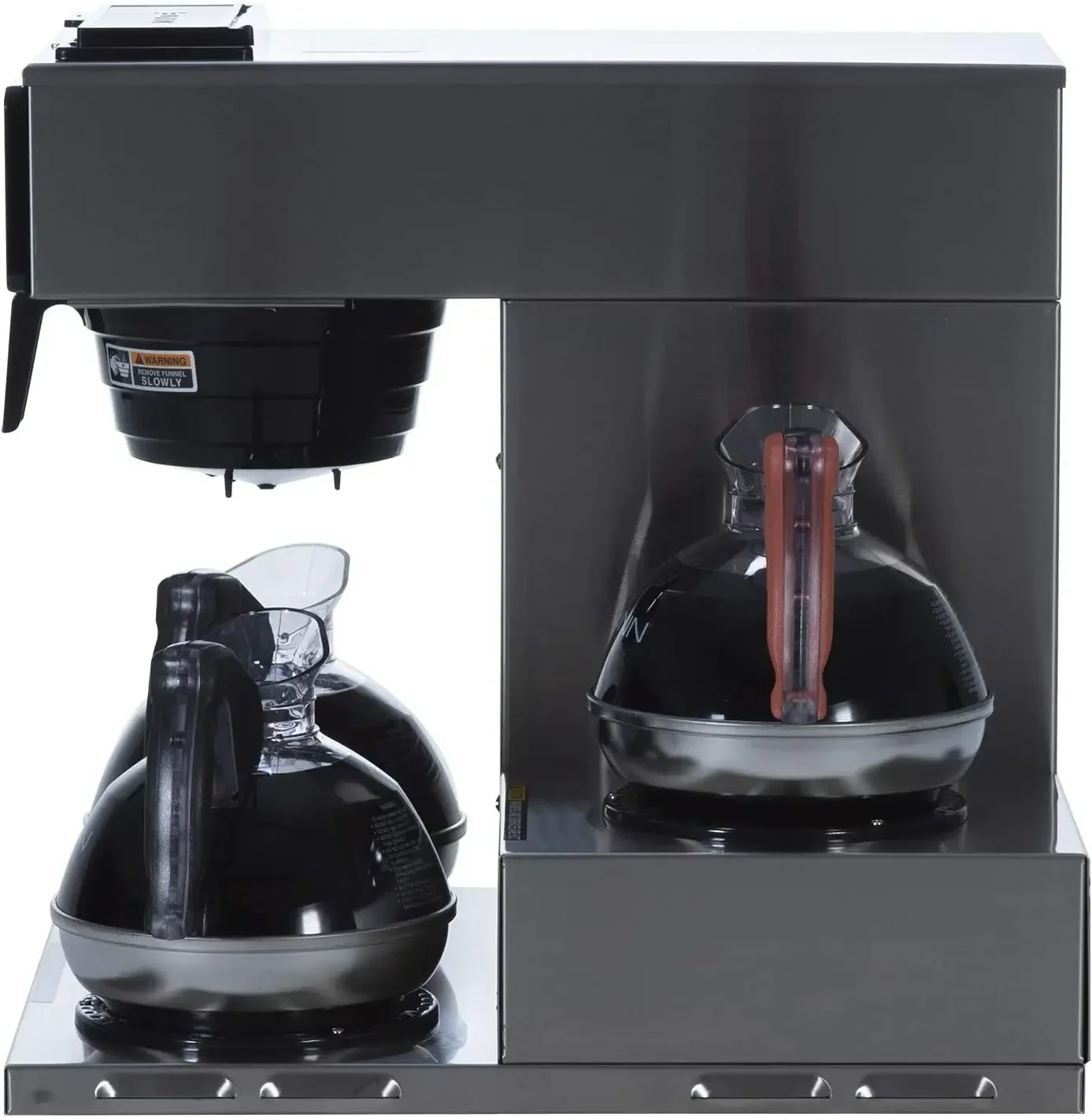 BUNN VP17-3, 12-Cup Low Profile Pourover Commercial Coffee Maker, 3 Lower Warmers, 13300.0003,Silver