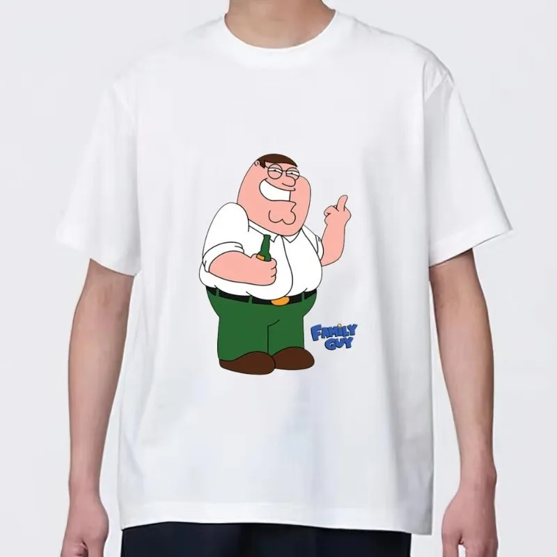 Cartoon F-Family Guy T Shirt Women Couple Combination Clothes Short Sleeve Collar Fashion Man Cotton