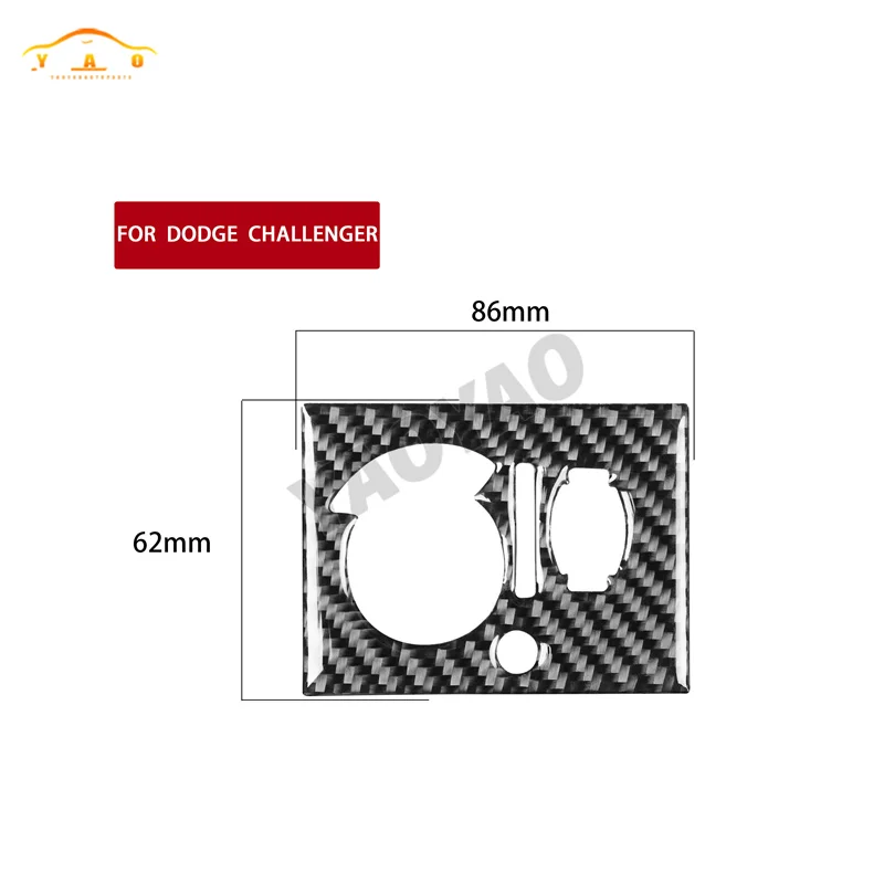 Carbon Fiber Headlight Switch Panel Cover Trim Sticker Decoration For Dodge Challenger 2008-2014 Car Accessories