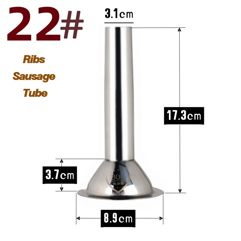 1 pz in acciaio inox salsiccia riempimento imbuto tritacarne riempimento ugello tubo salsiccia riempimento tubo salsiccia fatto a mano tritacarne