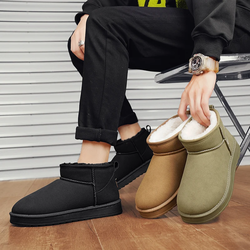 

Mens Shoes 2025 Winter Snow Boots for Men New Fashion Australia Boots 36-45 Classic Top Quality Suede Leather Ankle Boots