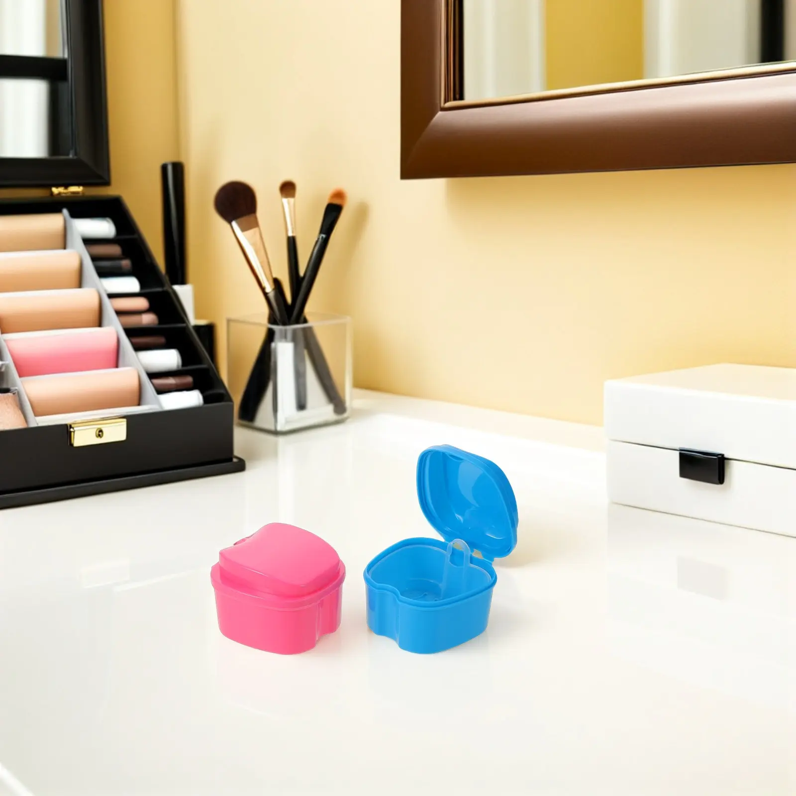 5Pcs Leakproof Denture Storage Box Orthodontic Retainer Holder Travel Case Soaking Container Braces Mouth Guard False Teeth