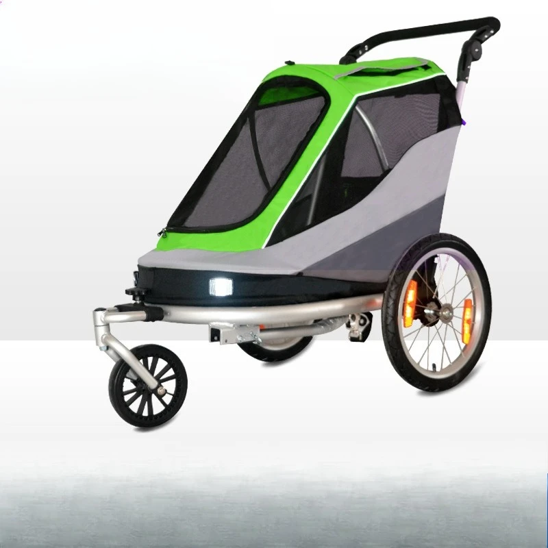 Pet bicycle trailer, outdoor camping foldable cat and dog cart, dual-purpose luggage trailer