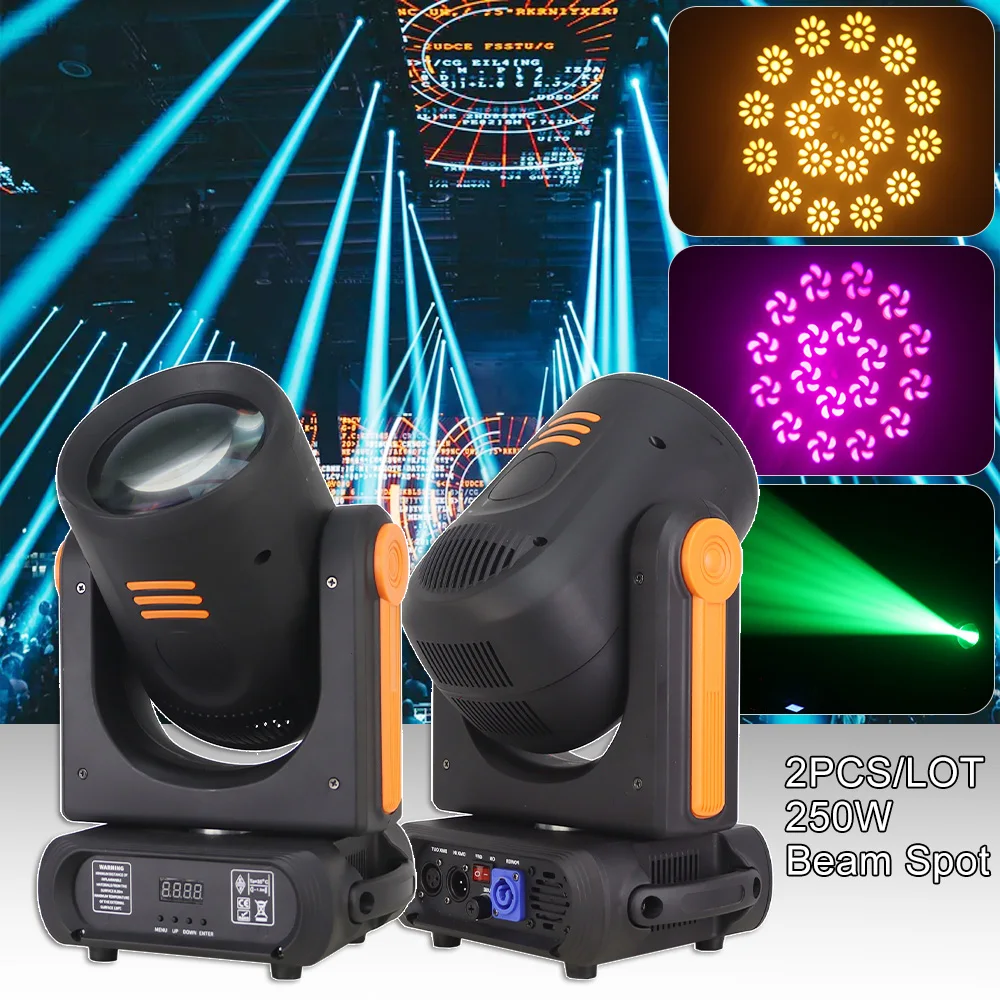 

2PCS/LOT 250W Beam Moving Head LED Party Club Bar Spot Moving Head Stage Lighting Wedding Decoration Sharpy DMX Control Dj Disco