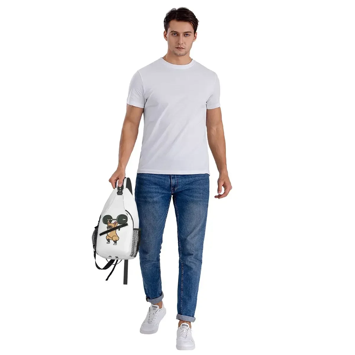 انتزاع رفع الأثقال الفرنسية البلدغ حقيبة صدر للرجال الرجال الرافعة Crossbody على ظهره حقيبة صدر للرجال السفر المشي لمسافات طويلة Daypack حقيبة كتف