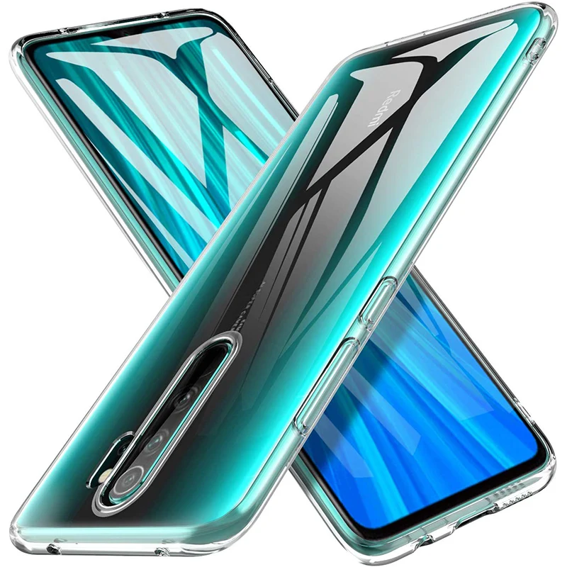 Coque transparente souple antichoc pour Redmi Note 8/8 Pro/8A/9/9S/9T/9A/9C/10/10S/11S/11 Pro, coque arrière Funda