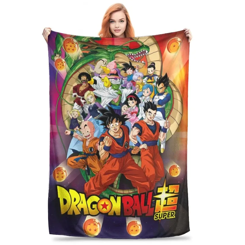 

Cartoon Dragon Ball Z Anime Blanket Goku Printed Soft Warm Flannel Throw Soft Warm Bedding for Bed Sofa Cover Blanket
