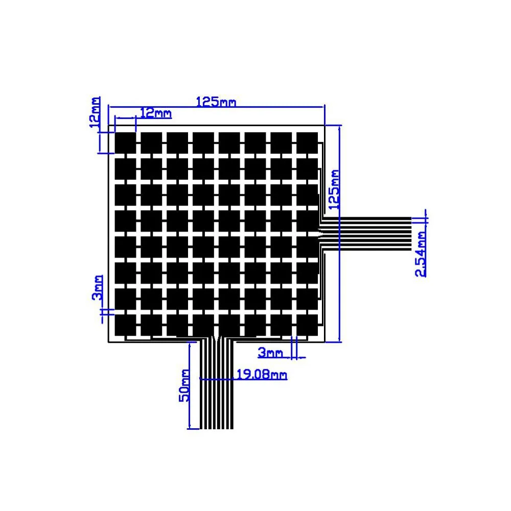 Force Pressure Sensor Piezoresistive Pressure Transducer Square-shape Thin Film Pressure Sensor