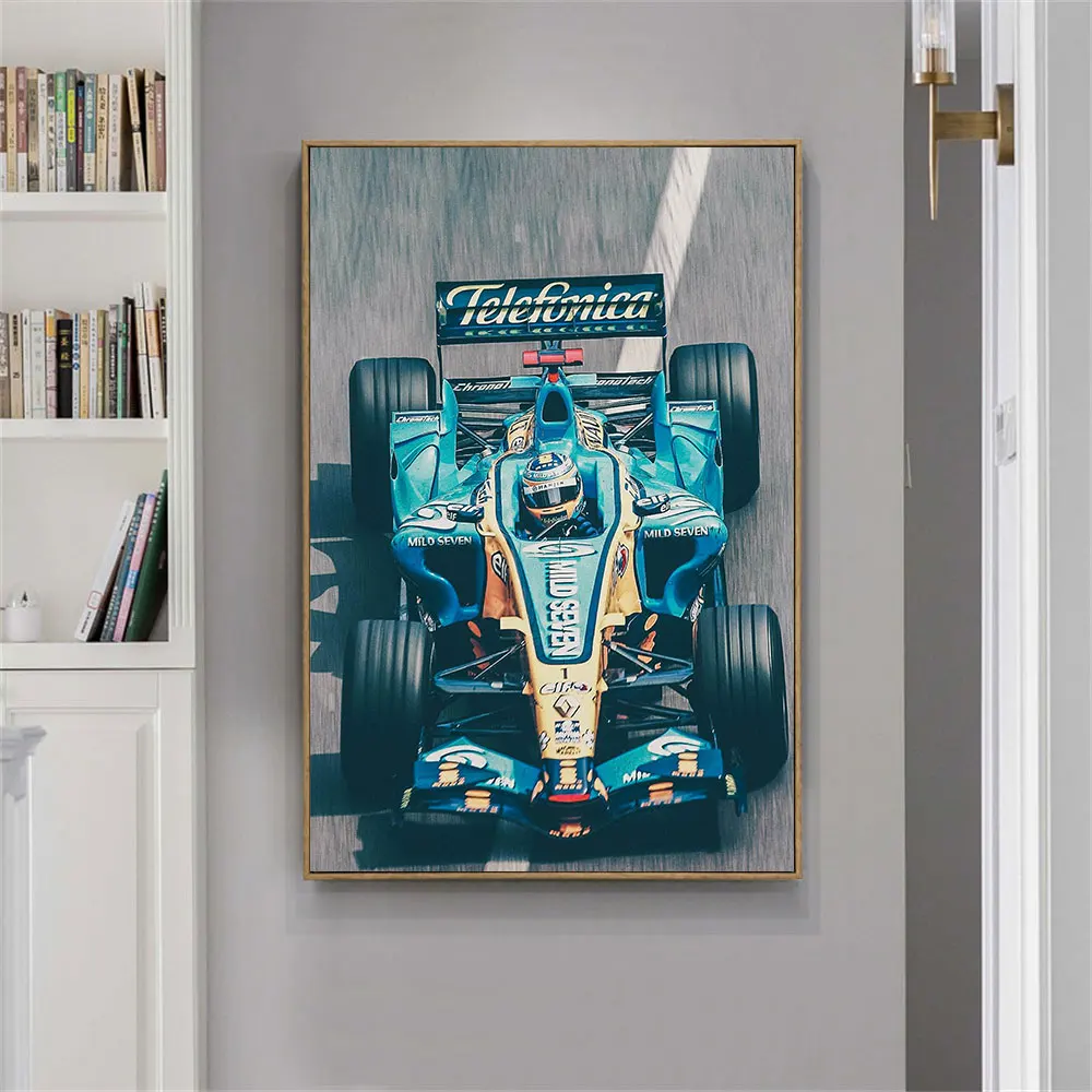 

Fernando Alonso 2006 F1 Champion Poster Premium Canvas Wall Art Spanish Racing Legend Motorsport Gift for Fans