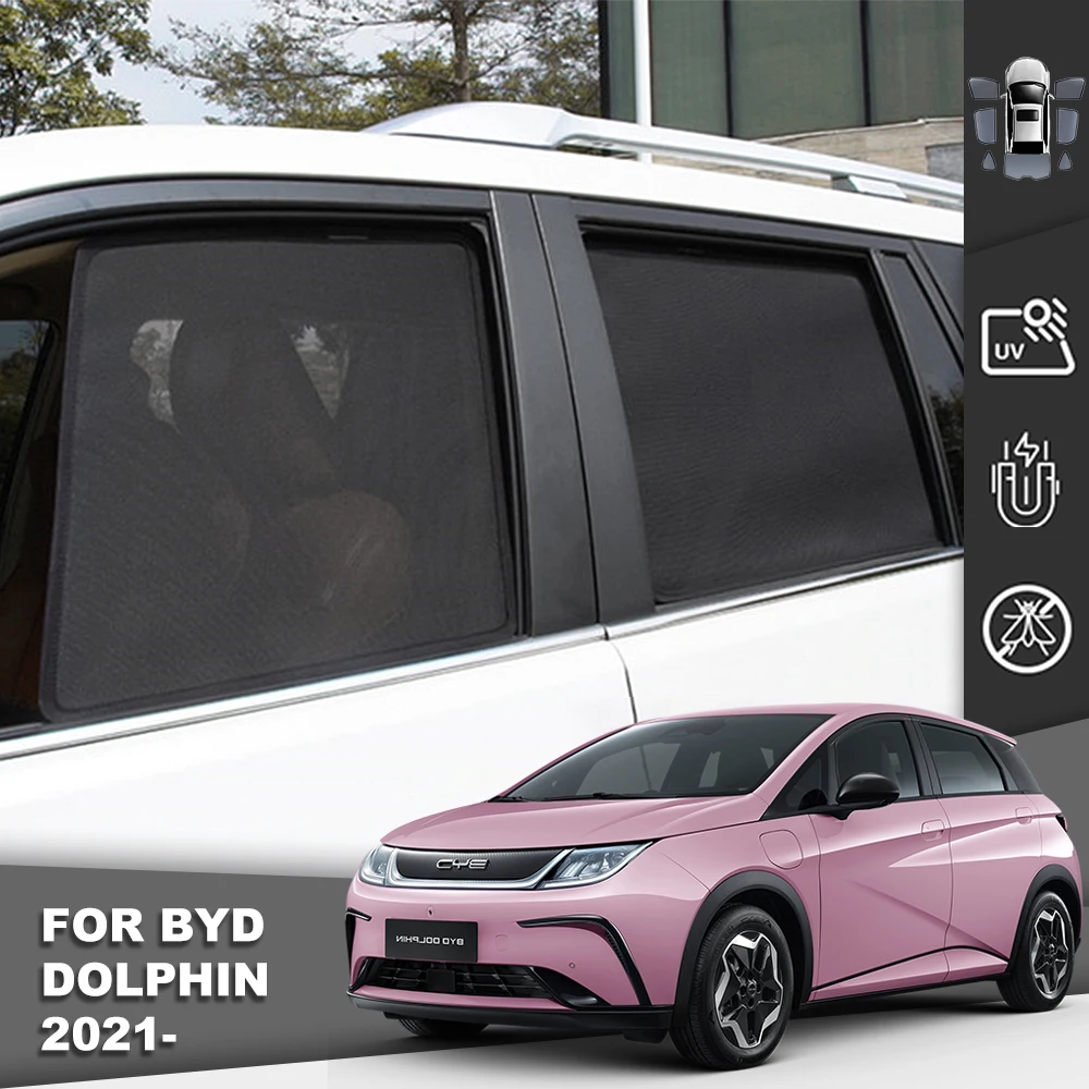 

Магнитный автомобильный солнцезащитный козырек для BYD Dolphin 2021 2022 2023 2024, занавеска на переднее лобовое стекло, задняя сторона, детское окно, козырек от солнца