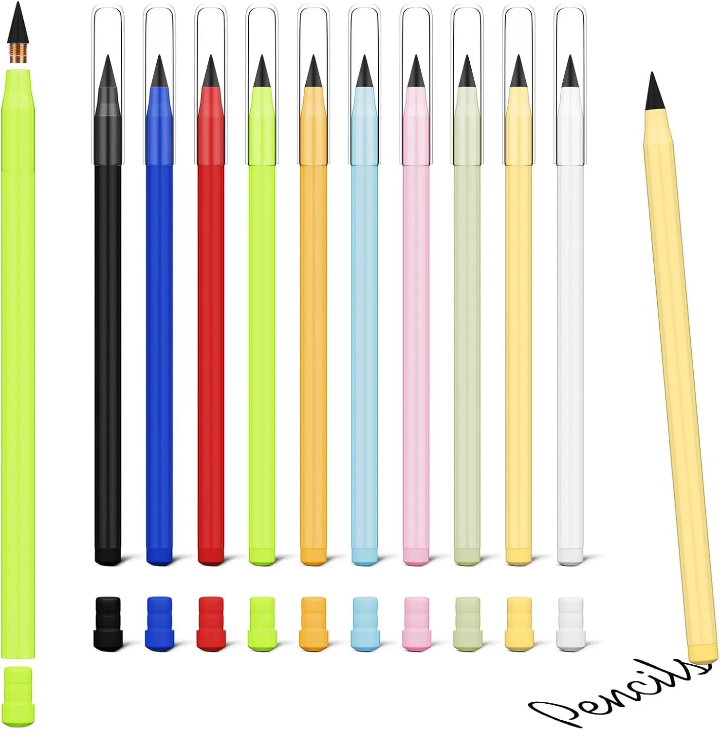 

10 Inkless Infinity Pencils with Erasers - No Sharpening, Durable for Writing Drawing
