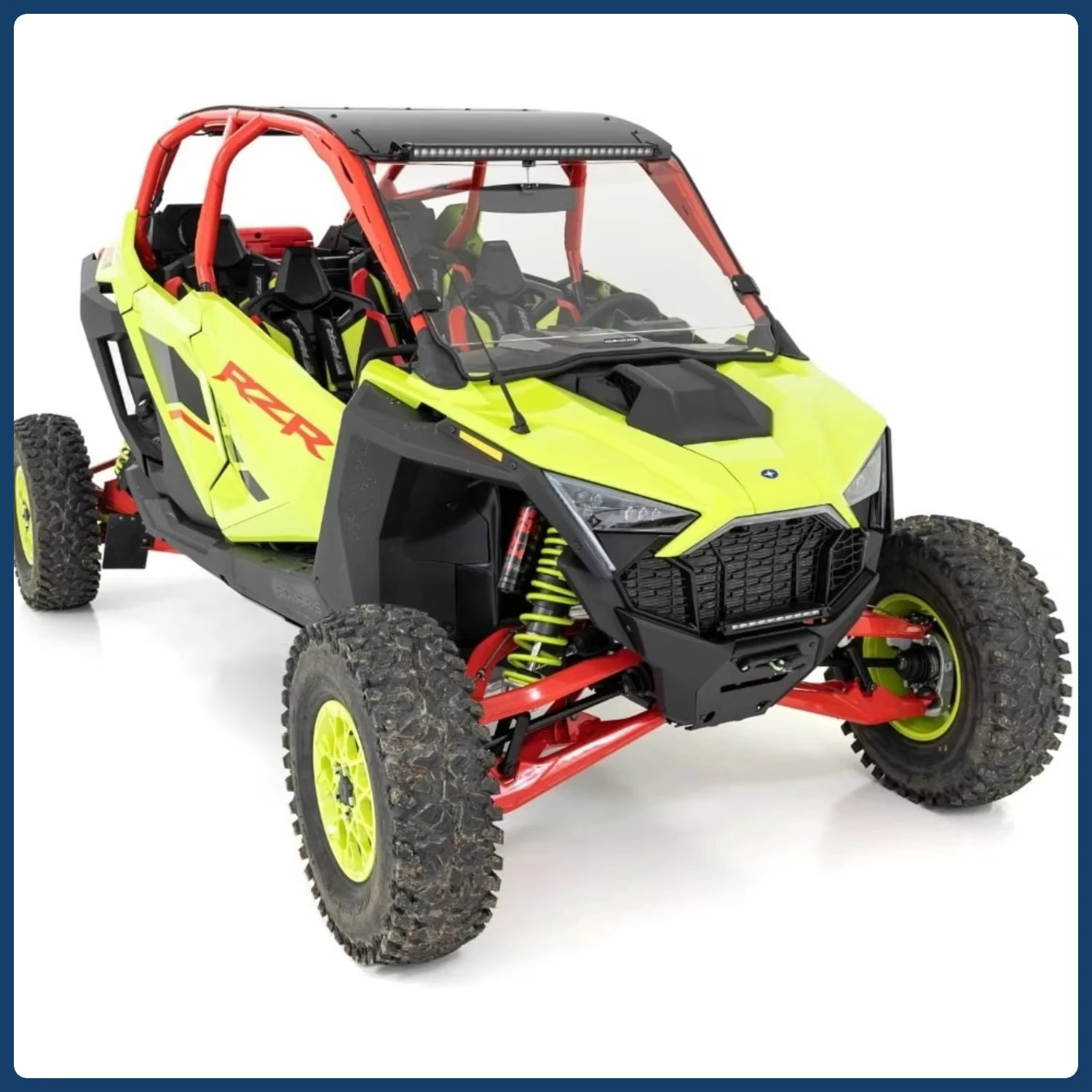 RS4500S Off-Road Winch Mount: 4500LB Capacity with Synthetic Rope & Slim LED Bar for Truck/ATV Recovery