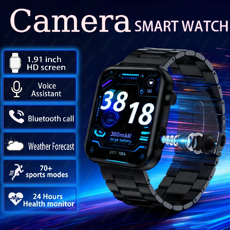 

Smart Watch Women Men sound recording Camera Take Photo Record Video Watches Sport Waterproof Bluetooth Call Smartwatch 2025 New