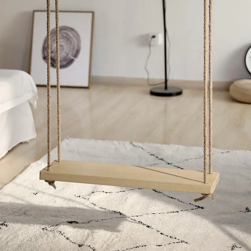 Indoor Children's Swing Household Baby Sensory Integration Hanging Chair Outdoor Solid Wood Hanging Basket Chair