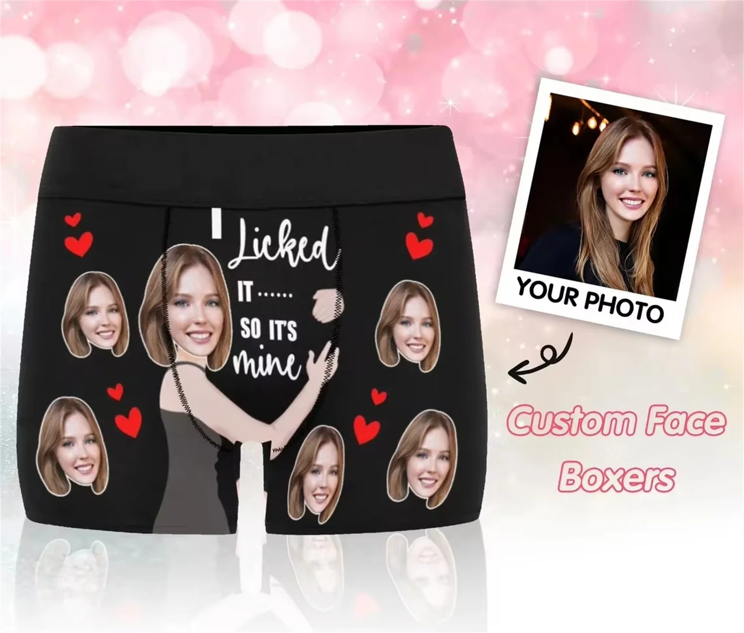 Personalize Boxer with Face, Custom Photo Man's Underwear, Gift for Man, Boyfriend Anniversary/Birthday/Wedding Gifts