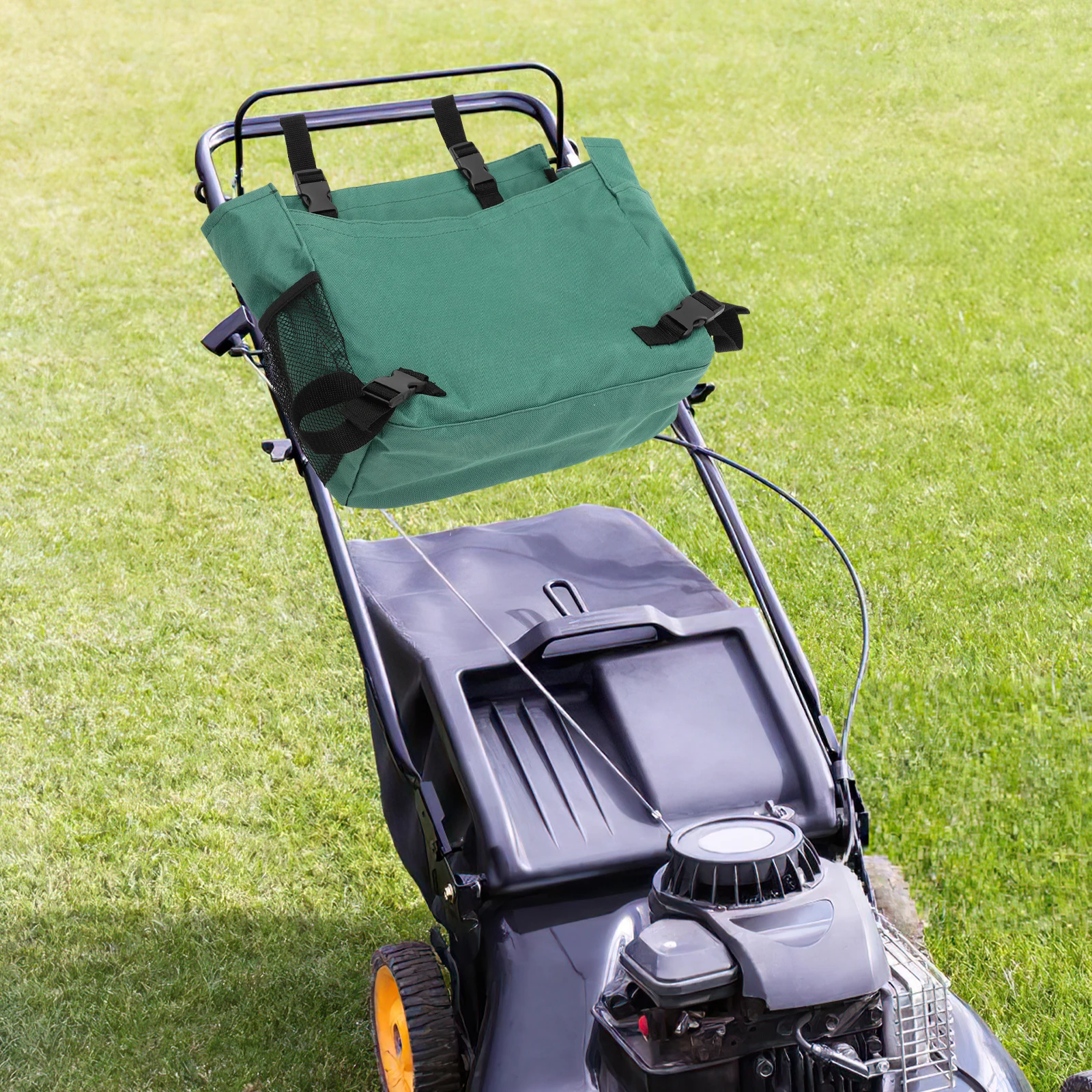 

Large Capacity Lawn Mower Storage Bag Durable Oxford Fabric Black Adjustable for Phone Keys Tools Grass Machine Garden
