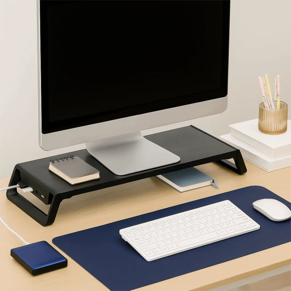 

Thickening Computer Monitor Stand Increase Monitor Height Ergonomic Design Work Laptop Stand with USB Hub Computer Booster Stand