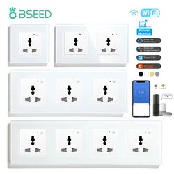 BSEED Wifi Multi-Function Socket Smart Universal Power Socket Wall Electric Socket Tuya Smart Life Google Alexa Voice Control