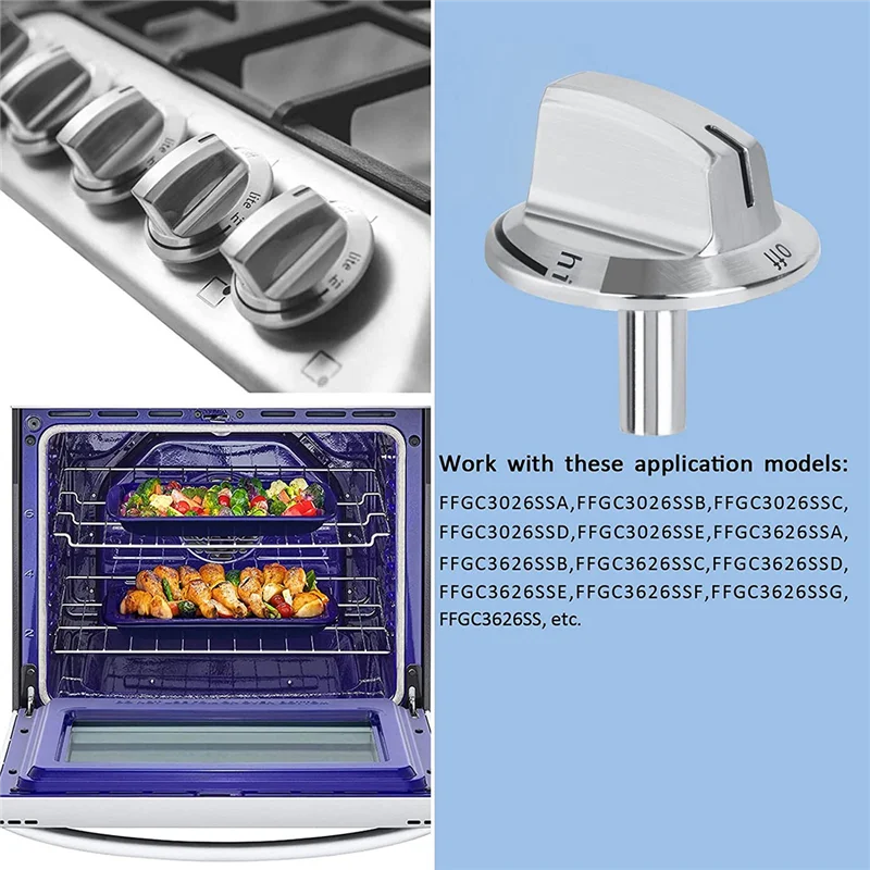 1 PCS Upgrade 5304525746 Long Stem Stove Knobs Replacements, Compatible with Gas Stove Range Oven Knobs