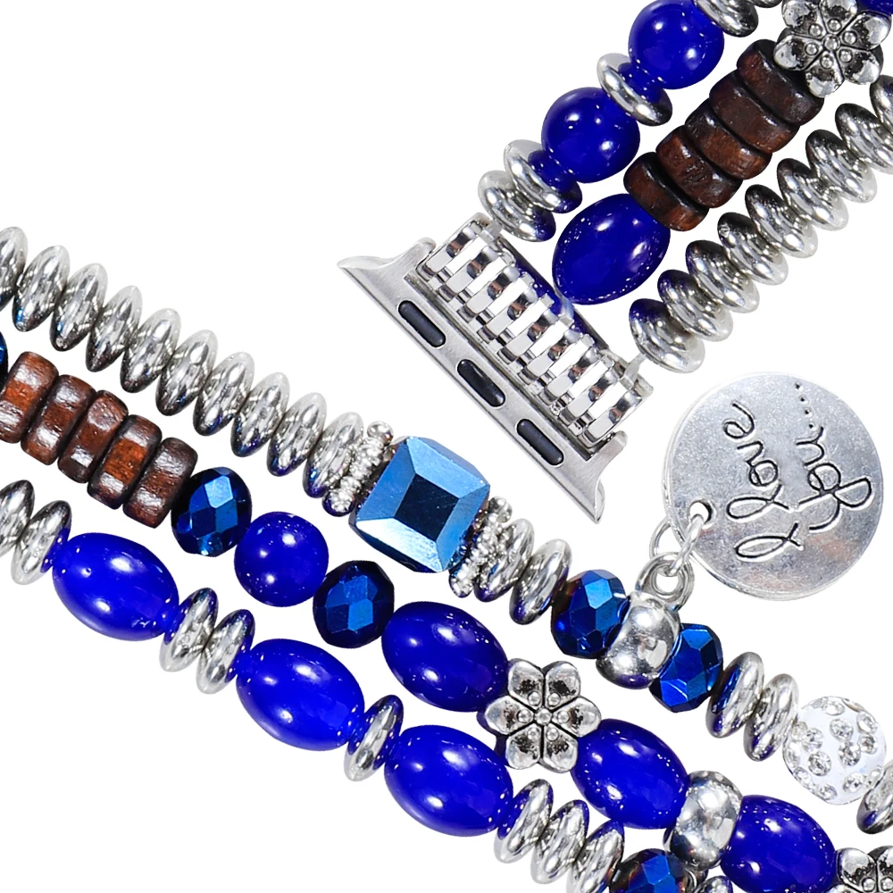 Jewelry Beaded Strap for Apple Watch Band Ultra 49mm 8 7 45mm 41mm Bracelet Wristband for 6 5 4 Se 44mm 42mm 3 40mm 38mm Correa