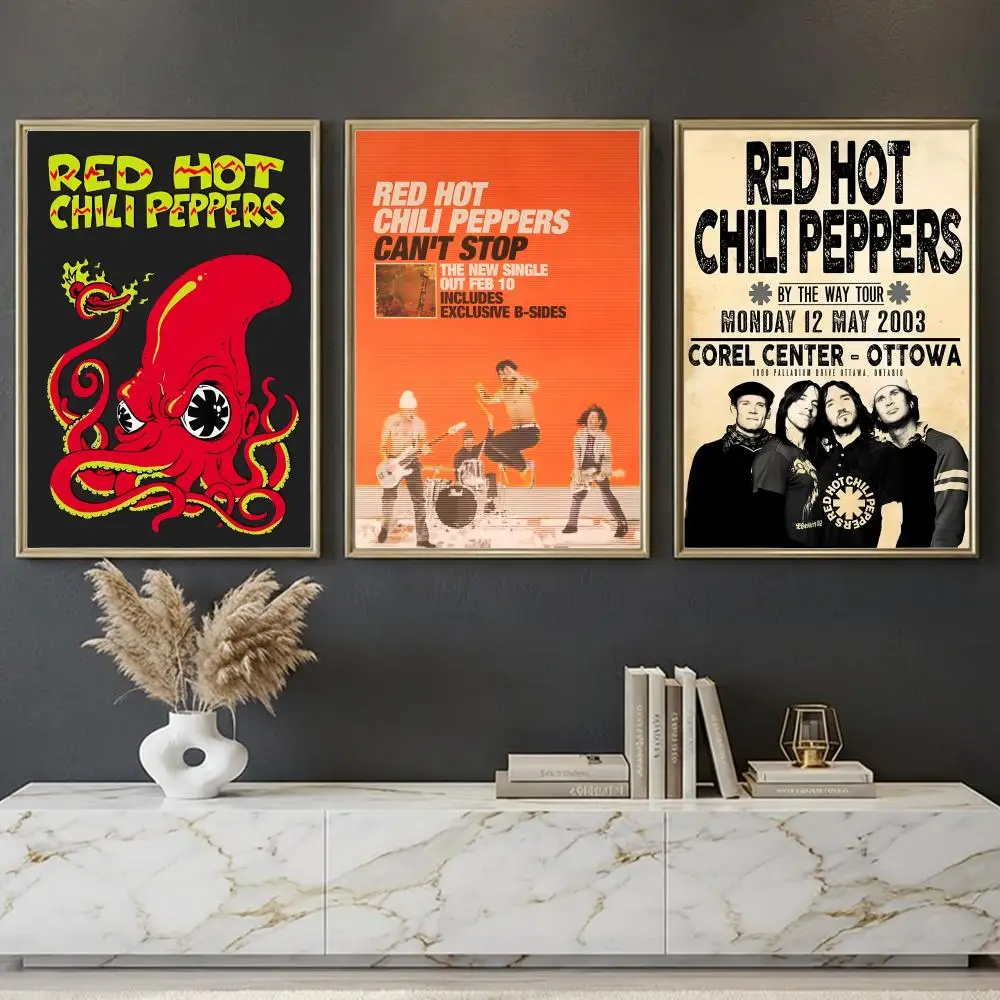 Band R-Red H-Hot C-Chili P-Peppers Poster --HD-- Self-Adhesive Waterproof High-Toughness Universal Wall Decor