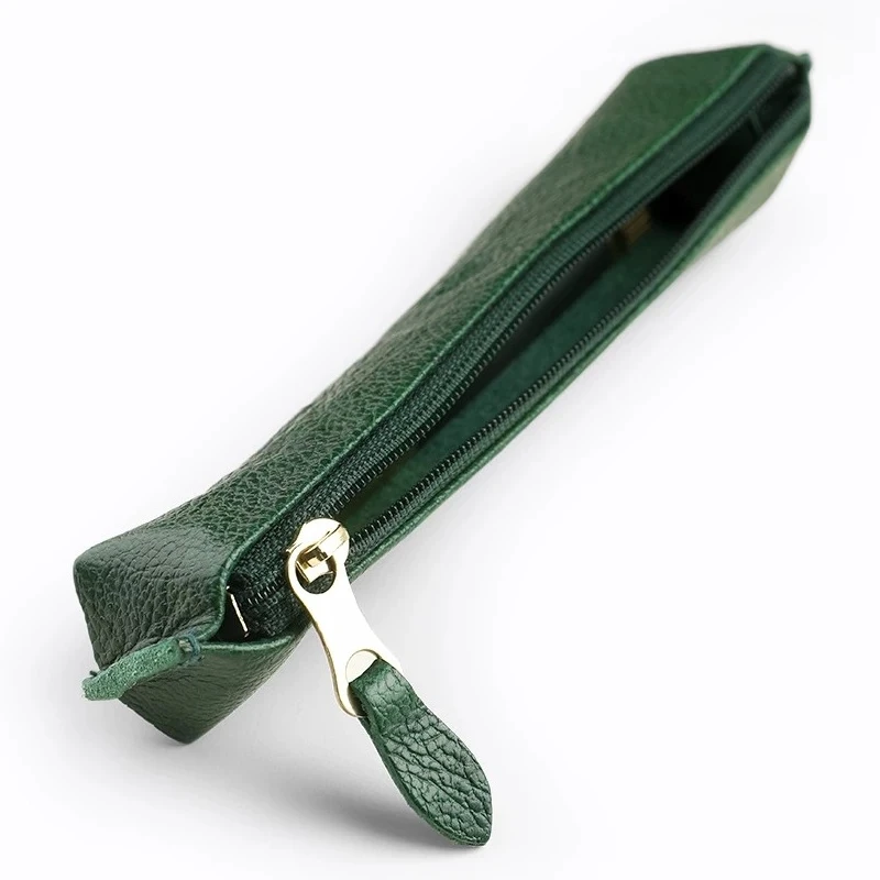 Vintage-style artistic small pencil case, premium genuine leather pencil case