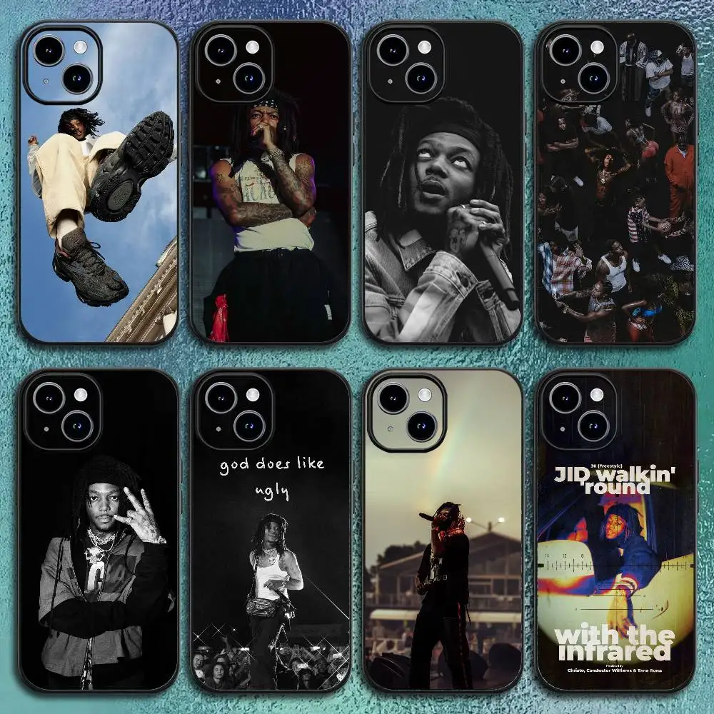 Cool hot Jid rapper Phone Case For IPhone 17 12 13 14 15 16Pro Max  Plus Classic black soft shell