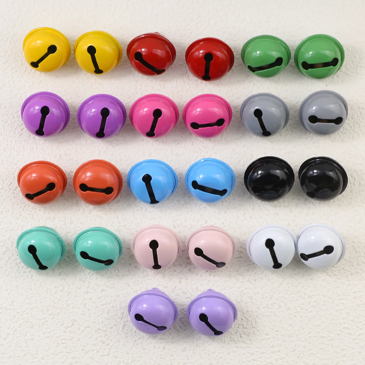 3/6/9pcs 22MM Colorful Christmas Bell Pendant Dolls Label Hand Tag Connector Baking Paint Fits Jewelry Making DIY Accessories