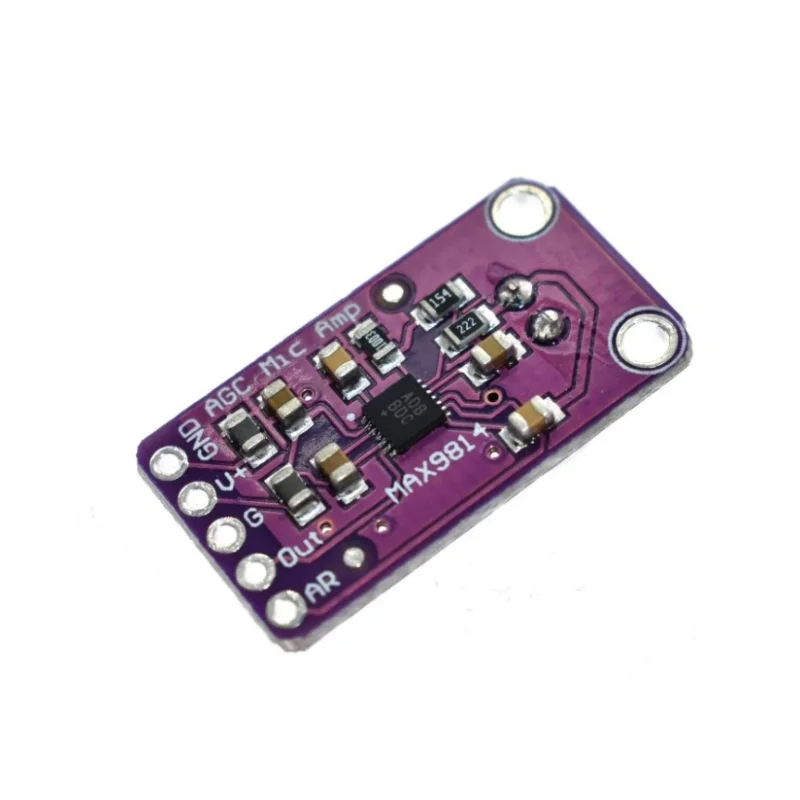 AGC Microphone Amplifier Board Module, Auto Gain Control for Arduino, Programmable Attack and Release Ratio, Low THD, MAX9814